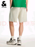 杰克·瓊斯（JACK&JONES）NBA聯(lián)名款男裝字母印花logo松緊抽繩日常休閑百搭短褲22529F035 C63卡其色 M (175) 曬單實(shí)拍圖
