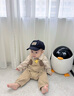 幼歌（YOUGE）嬰幼兒秋季新款動物造型外出百搭背帶褲可愛童趣牛仔褲 咖色 80 cm 曬單實(shí)拍圖