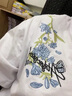 迪伽達藍色花卉蝴蝶刺繡潮流短袖T恤男士夏季新款潮牌美式復古情侶半袖 XXJR-1042白色 XL 曬單實拍圖