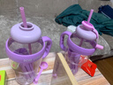 高顏值巨無(wú)霸水杯女生便攜式手提防燙設計帶吸管茶漏花茶塑料水杯 紫色 1.3L 曬單實(shí)拍圖