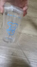 可愛(ài)小狗小貓印字雙飲口玻璃杯玻璃吸管杯帶蓋防摔耐高溫杯子 藍色小狗印字一套 480ml 1只 曬單實(shí)拍圖