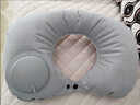 U型枕充氣枕便攜收納按壓式充氣u型枕旅行頸枕旅游乘車(chē)脖枕 孔雀藍-按壓充氣-植絨U枕 曬單實(shí)拍圖