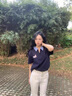 LEMANISM短袖T恤男260g重磅華夫格翻領(lǐng)POLO領(lǐng)女2025夏季新款中性格子T恤女 藏青色 M 曬單實拍圖