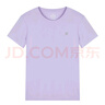 特步短袖女t恤夏季新款寬松半袖女體恤透氣速干圓領(lǐng)T運動(dòng)服飾休閑上衣 薰黛紫 (顯瘦正肩) M/165 曬單實(shí)拍圖