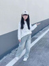 NICKYBABY女童夏裝套裝2025新款兒童夏季洋氣休閑短袖女大童夏天韓系牛仔褲 13216藍色+19060白 160 cm 曬單實拍圖