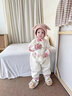 迪士尼（Disney）嬰兒衣服春秋冬新款連體衣棉保暖六個(gè)月寶寶秋裝女寶夾棉睡衣秋 草莓公主 73cm 曬單實(shí)拍圖