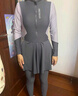南木熊泳衣女連體長袖長褲保守學(xué)生運動保守遮肚顯瘦溫泉游泳兩件套 灰紫長袖泳衣【70-120斤】 曬單實拍圖