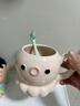 USERJOY高顏值可愛(ài)章魚(yú)陶瓷漱口杯家用衛生間洗漱杯子情侶刷牙杯兒童牙缸 章魚(yú)陶瓷漱口杯【粉色】 曬單實(shí)拍圖