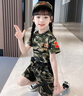 G.duck兒童迷彩服套裝夏季男女童軍訓服小學(xué)生戶(hù)外夏令營(yíng)幼兒園演出服 綠色 130 （建議身高120cm 8-9歲）cm 曬單實(shí)拍圖