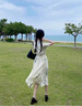 妤遇（YUUZYUUS）品牌女裝連衣裙女2025夏季新款新中式田園風(fēng)小眾文藝收腰顯瘦長(zhǎng)裙 米白色 M 曬單實(shí)拍圖