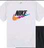 耐克（NIKE）官方男女童幼童T恤和短褲套裝夏季經(jīng)典輕便舒適II6486 010黑 120 M 曬單實(shí)拍圖