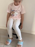 貓人女童打底褲兒童春秋休閑褲薄款九分褲寶寶小女孩打底外穿長(cháng)褲公主 蝴蝶結白色 150 （建議體重66-78斤） 曬單實(shí)拍圖