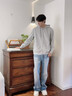 名創(chuàng)優(yōu)品（MINISO）衛(wèi)衣外套男重磅帶帽子休閑運(yùn)動長袖開衫男士簡約高級感連帽衣服秋 麻灰(空白) XL /180(體重140-160斤) 曬單實(shí)拍圖