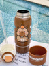 cica卡皮巴拉兒童保溫杯316L不銹鋼3-6歲小學(xué)生上學(xué)專用雙飲水杯壺子? 卡皮巴拉咖色380ml【免費(fèi)刻字】 曬單實(shí)拍圖