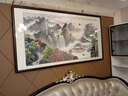 趙氏恒璽（ZONLOLV）中式國畫(huà)山水畫(huà)辦公室掛畫(huà)流水生財手繪真跡字畫(huà)客廳山水畫(huà)靠山圖 細邊框（直角沙比利實(shí)木框） 裝裱165*85 曬單實(shí)拍圖