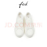 FED簡約小白鞋春季新款女鞋厚底板鞋真皮休閑鞋女款D0129-YAB613 米色 39 曬單實(shí)拍圖