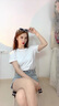 VESRNN高檔品牌純棉t恤女100%棉夏新款韓版衛(wèi)衣短袖上衣寬松圓領(lǐng)打底衫 白色 L 【建議105-115斤左右】 曬單實拍圖
