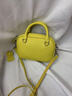 絲芙倫高檔進(jìn)口頭層牛皮手提小方包女百搭手機零錢(qián)包真皮單肩斜挎小包包 小雞黃-配真皮肩帶 曬單實(shí)拍圖