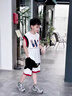 WVD國際品牌男童夏季無袖套裝2025新款運動服背心兩件套男孩薄款夏裝 白色 120 cm 曬單實拍圖