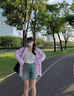紅蜻蜓牛仔短褲女2025年夏天新款女裝短褲女士高腰寬松闊腿a字熱褲薄款 復(fù)古藍(lán) M 曬單實(shí)拍圖