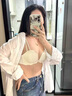莫代爾細(xì)肩帶內(nèi)衣大碼胖mm女冰絲無痕美背夏季款抹胸吊帶背心文胸罩 膚色+粉色 2件裝 2XL 【建議140-160斤】 曬單實拍圖