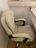 英斯迪爾（INSDEA）家用電腦椅宿舍椅舒適久坐學(xué)生書(shū)桌椅臥室學(xué)習寫(xiě)字靠背椅辦公休閑 米白海綿款+腳踏【按摩功能】 鋼制腳 曬單實(shí)拍圖