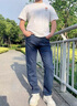 羅蒙男士牛仔褲夏季薄款休閑冰絲彈力直筒褲寬松爸爸款中年長(cháng)褲子 20520/A07B藍色 32 曬單實(shí)拍圖