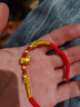 蒂蔻（Tico）七夕禮物本命年十二生肖豬足金古法金珠黃金轉(zhuǎn)運(yùn)珠手鏈3D硬金豬 曬單實(shí)拍圖