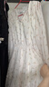 瑞彼麗哺乳連衣裙外出穿夏裝仙女碎花V領(lǐng)辣媽孕婦防曬產(chǎn)后顯瘦喂奶長裙 杏色【胸前豎開拉鏈】 L碼 105-120斤 曬單實拍圖