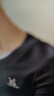 尚都比拉兔子刺繡假兩件圓領(lǐng)長(zhǎng)袖t恤女春秋外穿顯瘦女裝上衣 深灰色 M  曬單實(shí)拍圖