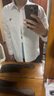 ABERCROMBIE & FITCH【爆款府綢】男裝25春夏美式經(jīng)典小麋鹿通勤長(cháng)袖襯衫KI125-5255 白色條紋 S (175/92A) 曬單實(shí)拍圖