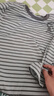 仕樂(lè)情侶家居服男士套裝條紋圓領(lǐng)套頭睡衣女款寬松中厚微彈棉質(zhì)家居服 灰藍(lán)條/男 XL 曬單實(shí)拍圖