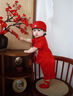 迪士尼（Disney）嬰兒衣服夏季中式國(guó)風(fēng)哈衣小月齡男孩寶寶百日宴周歲禮服藍(lán)色夏裝 紅色衣服+褲子+帽子三件套夏季爆款送吊墜卡米&2 66cm 曬單實(shí)拍圖