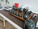 漢帝唐韻 HDTYUN秘青瓷景德鎮(zhèn)茶具套裝純手工浮雕家用整套功夫茶具泡茶器高檔禮物 秘青瓷【灰藍(lán)款-15頭】送六君子 曬單實(shí)拍圖