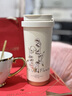 Stanisic德國(guó)品牌保溫杯男女士輕奢高顏值咖啡杯泡茶便攜車載水杯七夕禮物 珍珠白-陶瓷內(nèi)膽-愛心禮盒 500ml 曬單實(shí)拍圖