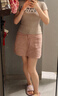 妙奕嘉半身裙女夏季2025新款牛仔裙裙子女士春秋短裙a字裙高級感小個子 臟粉色高腰牛仔半身短裙 L 曬單實拍圖