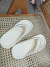 ECAC日式eva人字拖女夏季外穿厚底2025新防滑浴室洗澡沙灘海邊拖鞋男 米白 38 -39碼（建議37-38腳） 曬單實(shí)拍圖