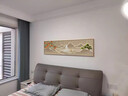 美優(yōu)淳現代簡(jiǎn)約臥室床頭裝飾畫(huà)輕奢大氣客廳背景墻掛畫(huà)主臥墻面裝飾壁畫(huà) E1890如意金山 120*30CM（適合1米6左右床頭） 紋理油畫(huà)布ps金框 曬單實(shí)拍圖