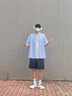 JEANSWEST LIFE真維斯短袖襯衣男款夏日冰絲涼感翻領(lǐng)上衣男青少年高級(jí)感男士外套 曬單實(shí)拍圖