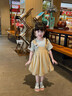 G.DUCKKIDS小黃鴨女童夏季連衣裙套裝2025新款夏裝小女孩短袖背帶裙兩件套 淺咖色送小兔掛件 120 (建議105-115cm 4-5.2周歲) 曬單實(shí)拍圖