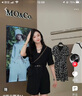 MO&Co.醋酸混紡短袖西裝連體褲連體衣休閑褲黑色法式 黑色 S 160 曬單實(shí)拍圖