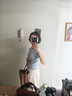 百圖betu女裝2025夏季新款毛針織衫撞色邊愛心刺繡短袖上衣女2505X07 藍(lán)色 M 曬單實(shí)拍圖
