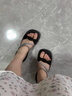 微光里法式厚底黑色拖鞋女夏外穿2025新款仙女風(fēng)氣質(zhì)水鉆沙灘涼拖鞋女鞋 黑色 37 曬單實(shí)拍圖