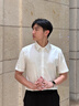 湯姆波爾頓 THOM BOLTON襯衫男短袖夏季修身精致小蜜蜂刺繡商務(wù)休閑抗皺襯衣男士純棉透氣 白色-腰部-金小蜜蜂 40 /175/L(建議70-75KG） 曬單實(shí)拍圖