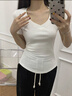 允橘白色短袖女t恤純棉新款2025年上衣正肩顯瘦修身夏季小個(gè)子v領(lǐng)體恤 基礎款白色V領(lǐng)短袖 S 【建議75-90斤】 曬單實(shí)拍圖