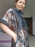 絲柏舍印花連衣裙2025夏裝新款女裝優(yōu)雅氣質(zhì)翻領(lǐng)中長款裙子 曬單實拍圖