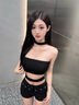 多菲尼森牛仔超短褲夏季女性感辣妹低腰褲子小個(gè)子緊身包臀熱褲 低腰牛仔短褲 M碼（不含皮帶） 曬單實(shí)拍圖