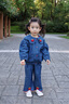 幼歌（YOUGE）嬰幼兒2025秋季新款柔軟舒適上衣翻領(lǐng)夾克百搭牛仔外套 牛仔藍 90 cm 曬單實(shí)拍圖