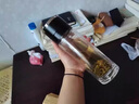 RICH YOUR HOME德國品質(zhì)茶水分離杯2025新款一鍵開蓋車載男士外出便攜泡茶玻璃杯 [升級茶倉]車載雙層紳士黑500ml 曬單實(shí)拍圖