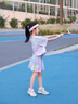moonkids童裝女童速干T恤2025夏季新款冰絲短袖上衣兒童夏裝運動訓練衣服 19032紫色速干短袖 130 cm 曬單實拍圖